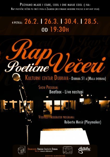 Rap Poetične Večeri @ KC Dubrava (Zagreb)