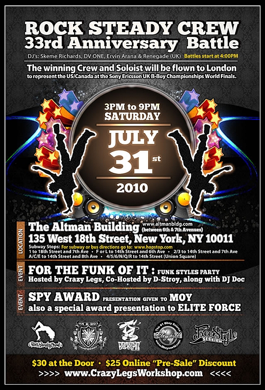 Rock Steady Crew 33rd Anniversary Battle (NYC)