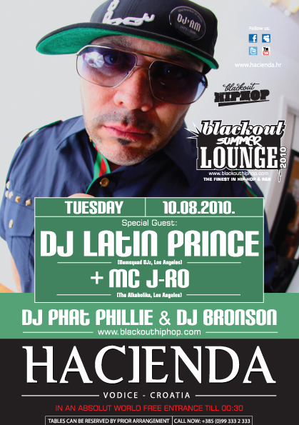 Blackout Summer Lounge Presents: DJ Latin Prince + MC J-Ro (Tha Liks)