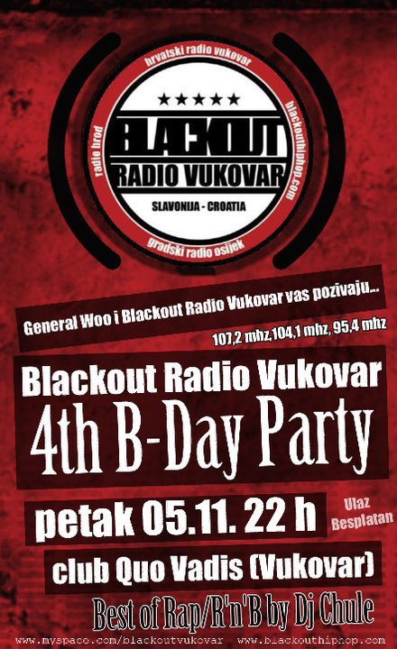 Blackout Radio Vukovar 4th B-Day Party @ Quo Vadis