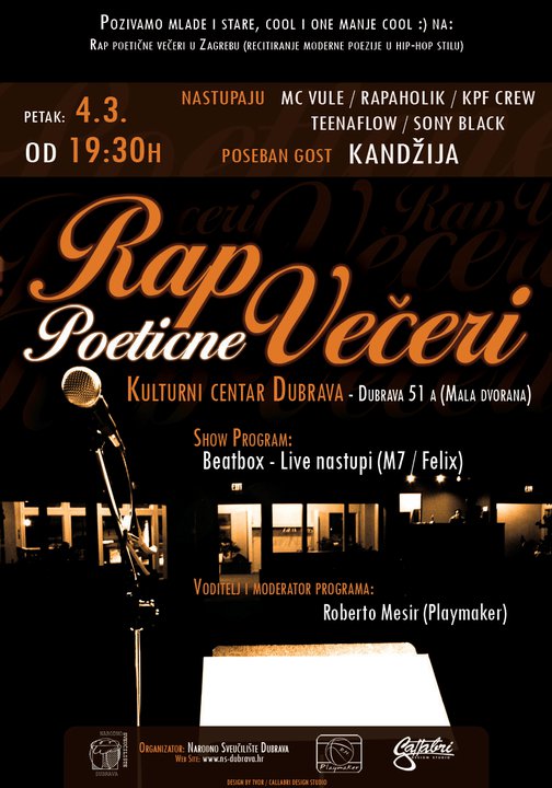 Rap Poetične Večeri w/ Kandžija @ KC Dubrava (Zagreb)