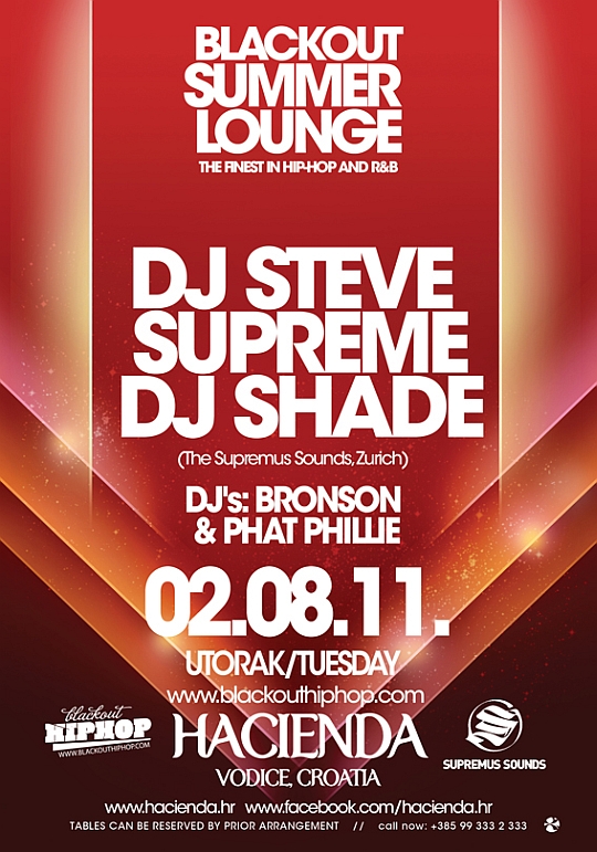 DJ Steve Supreme & DJ Shade @ Blackout Summer Lounge (Hacienda, Vodice)