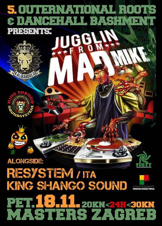 5th Outernational Roots & Dancehall Bashment w/ Mad Mike @ Masters (Zagreb)