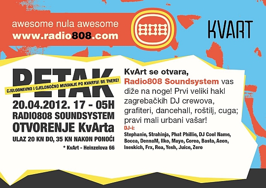 Radio808 Soundsystem otvara KvArt