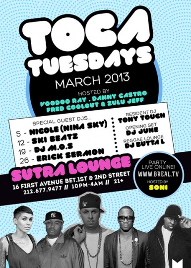 TOCA TUES MARCH 2013