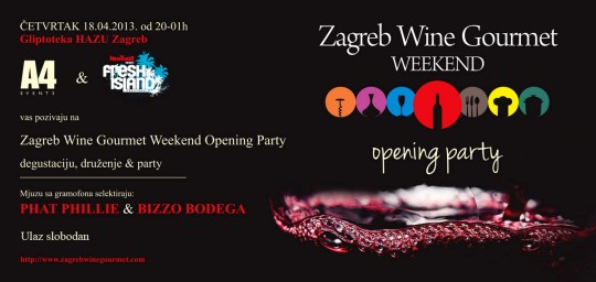 Večeras: Zagreb Wine Gourmet Weekend opening party @ Glipoteka HAZU