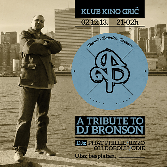 ‘A Tribute To DJ Bronson’ večeras u Kino Klubu Grič