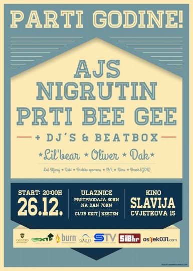 PRTI BEE GEE & AJS NIGRUTIN - PARTI GODINE @ Kino Slavija