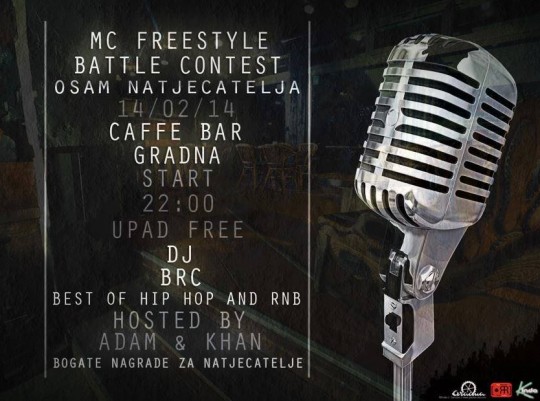 MC Freestyle Battle Contest @ Caffe Bar Gradna, Samobor (14.02.)