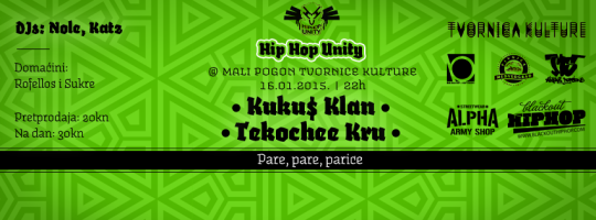 Hip Hop Unity: Kuku$ Klan & Tekochee Kru Live @ Tvornica Kulture, Zagreb