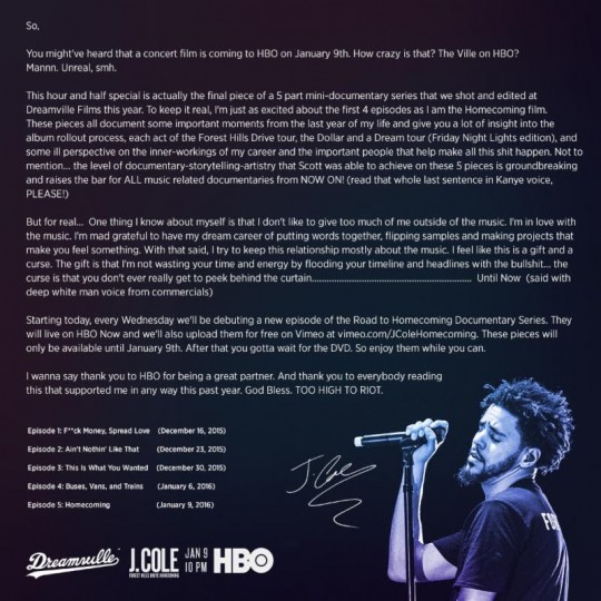 j cole letter