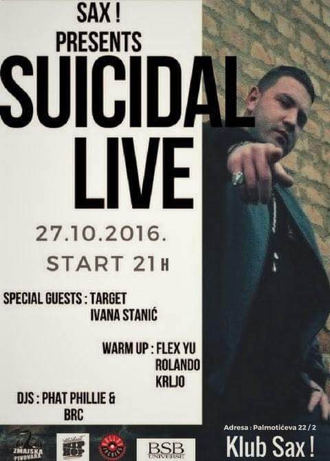 Suicidal Live @ Sax, Zagreb (27. 10.)