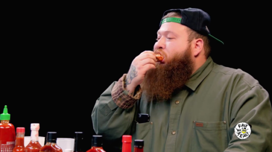 Action Bronson Eats Spicy Wings on "Hot Ones"