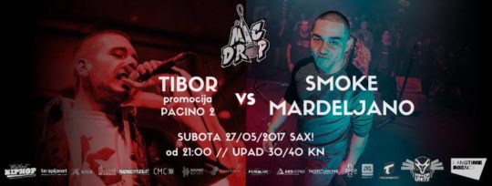 Mic Drop #2: Smoke Mardeljano vs. Tibor (promocija "Pacino 2") @ Sax
